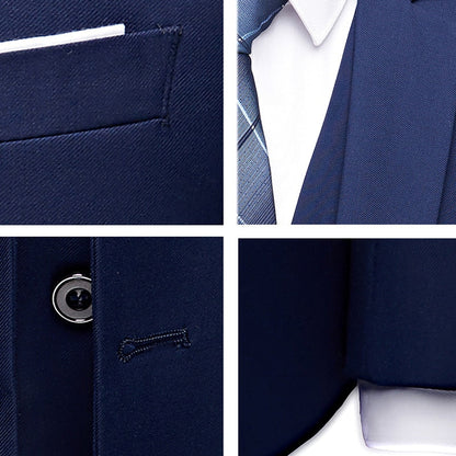 Men Blazers Set Wedding 3 Pieces Elegant 2 Suit Luxury Full Coat Pants Design Latest Vest Business Slim Fit Jacket Trousers