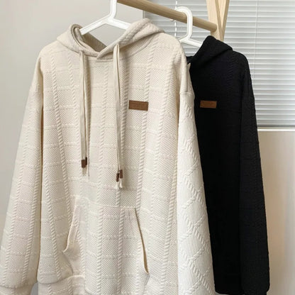 Korean Solid Color Hoodie Men's Autumn Loose Hooded Sweatshirt Fashion Brand Hoodies Harajuku Male Pullovers