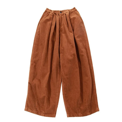 saferido Men Pants Casual Retro Harajuku Ins Fashion Trousers New High Street Baggy Wide-leg Pants  All-match Corduroy Unisex Pantalones