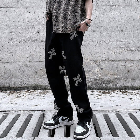 Jeans For Men Loose Casual Pants Streetwear Jeans Black Jeans Printed Jeans High Jeans Pants Graffiti White Denim Jeans Mens