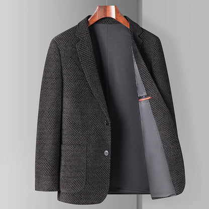 High-end Fashion Casual Suit for Men Autumn and Winter Light Luxury Business Single West Texture Will Be Ironed Men's Suit Coat