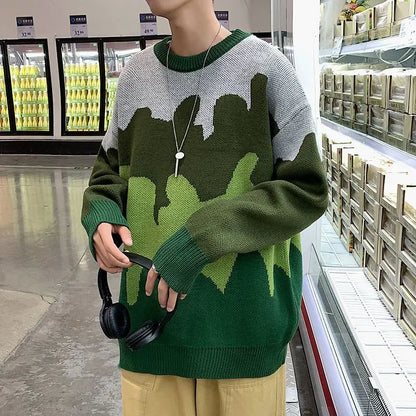 saferido Sweater Y2K  With Hearts Harajuku Fashion Men's Clothes Winter Trend Women's Print Oversize Korean Knit Hip Hop Clothing Sweater