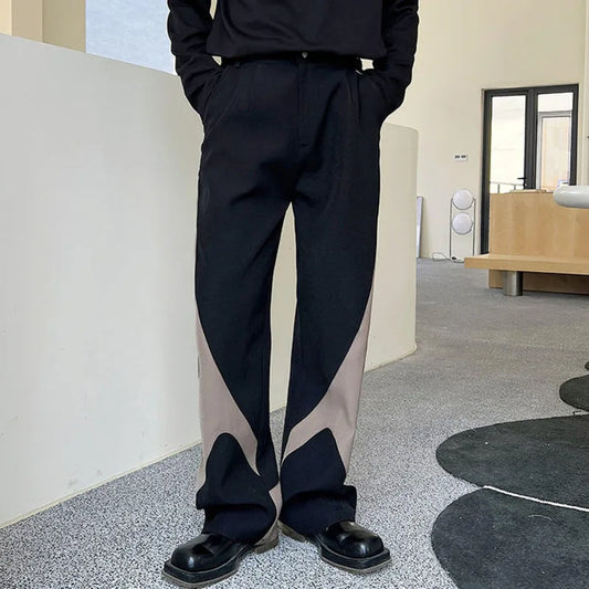 saferido Straight Pants Personalized Contract Color Men's Clothing Trousers Casual 2024 New Spring Summer Fashion