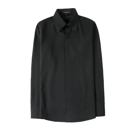 saferido Top Quality Men Spring High Quality Business Office Dress Long-Sleeved Shirts/Male Slim Fit Solid Color Lapel Shirt S-3XL