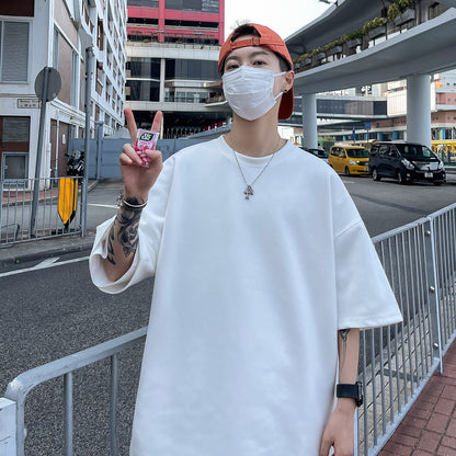 New Design Men's T Shirt Summer Fashion Loose Basic Solid O-Neck T Shirts Women Casual Short Sleeve Hip Hop Top Tees Streetwears