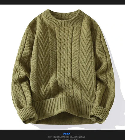 Men White O-Collar Sweaters Clothes Winter Vintage Sweater Men Coats Solid Striped Pullover Mens Turtleneck Autumn New 4XL-M
