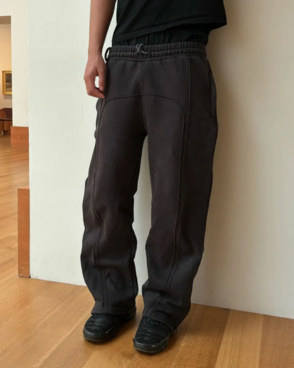 saferido High Street Trendy Straight Casual Pants American Harajuku Retro Splicing Oversized Sweatpants Men Personalized Streetwear