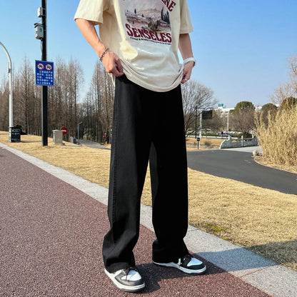 saferido Spring Cotton Casual Pants Men Fashion Multicolor Wide Leg Pants Men Streetwear Loose Hip Hop Straight Pants Mens Trousers M-2XL