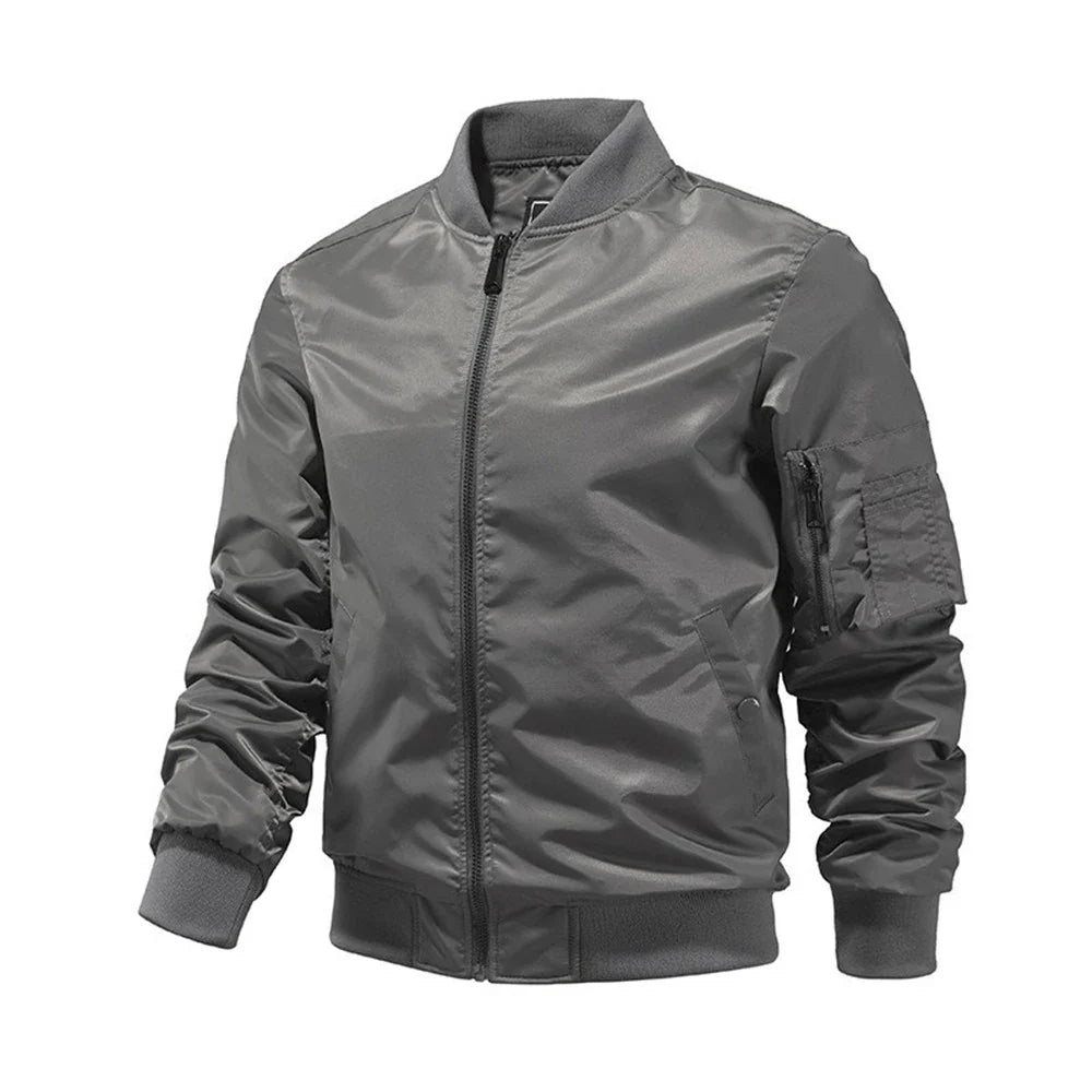 Fashion Spring Jacket for Men Solid Color New in Outerwear Bomber Aviator Jackets Outdoor Baseball Jackets Men's Clothing