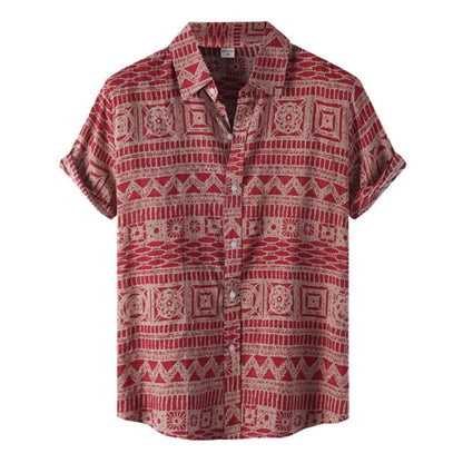 New Hawaiian Men's Casual Beach Style Short Sleeve Breathable Fashion Polo Collar Men's Shirt 3D Printing Oversize Customizable