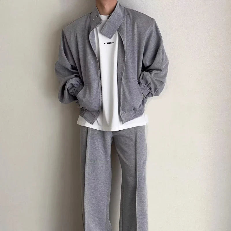 saferido Casual Sports Mens Suit 2024 Spring Korean Street Fashion Couple Two-piece Set Daily Comfortable Outdoors Running Tracksuit