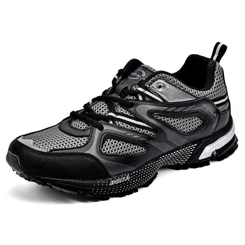 saferido New Arrival Classics Style Men Running Shoes Cow Split Mesh Men Sport Shoes Lace Up Outdoor Jogging Shoes