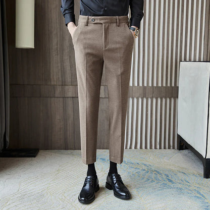 saferido  Men's Business Pants British Style Slim Fit Classic Formal Dress Pants for Men Wedding Party Trousers 29-38