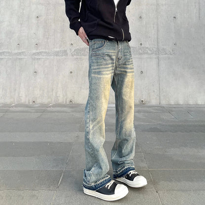 Streetwear Jeans Men Autumn Fit Vintage Trousers High Street Vaqueros Pantalones Hombre Slim Straight-leg Y2k Winter Denim Pants