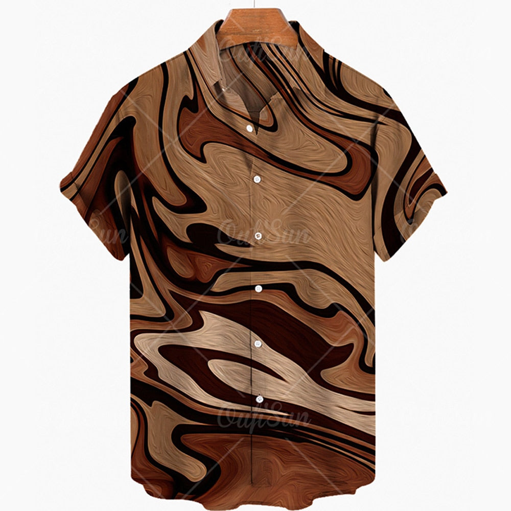 Mens Summer Hawaiian Beach Shirts 3D Printing Wind Luxury Designer Vintage Clothes Oversized Irregular Pattern Y2k Floral Punk
