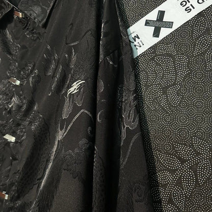 saferido Chinese Style Dragon Totem Printed Shirt for Men 2024 Spring New Fashion Versatile Satin Streetwear Retro Long Sleeve Top Unisex