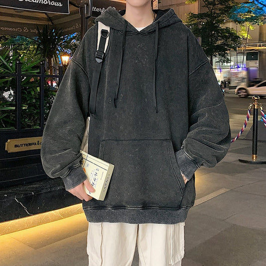 Legible Spring Autumn Casual Hoodies Men Solid Hooded Hoodies Male Loose Sweatshirts Pullovers Man