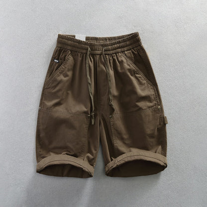 Summer Cotton Shorts Men Oversize 4XL Breathable Vintage Drawstring Casual Comfortable Shorts