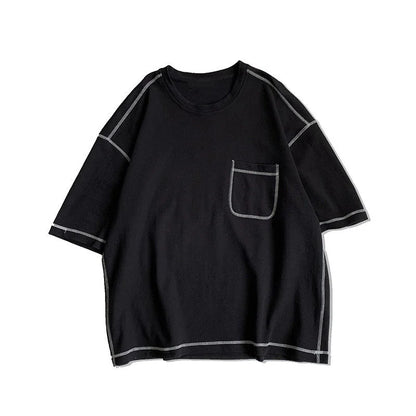 saferido Summer Men's Round Neck Casual T-Shirt Short Sleeve Loose Popular White/black T Shirts Oversized Style Tshirts M-2XL