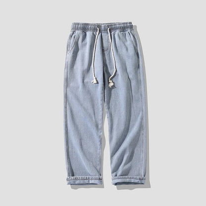 saferido Men'S Loose Jeans Korean Classic Straight Wide Legged Pants Fashion Jeans Street Hip Hop Pants Casual Work Pants