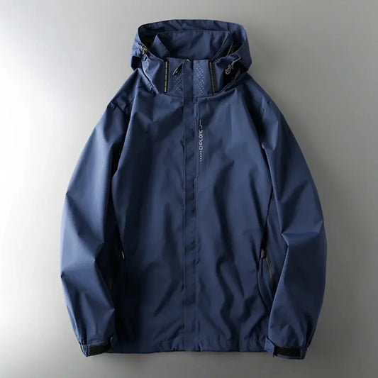 New Men's Coat Spring Autumn Blue Casual Male Jacket Can Take Off The Hat Wind Proof Waterproof Outdoor Sweater Large Top