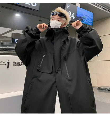 saferido Men's Korean Style Clothes Original Clothing Hooded Jackets Man Hoodie  Coats Models 2024 Outerwear Loose Fitting Spring