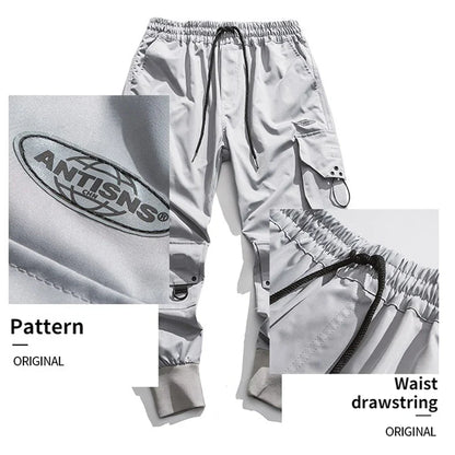 saferido Black Cargo Pants Men Joggers Hip Hop Techwear Pants Hippie Cargo Trousers for Men Streetwear Plus Size Pockets Oversize