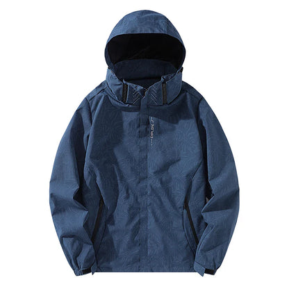 New Spring Mens Lightweight Waterproof Rain Jacket Raincoat for Hiking Travel with Removable Hood Windbreaker Jacket Top