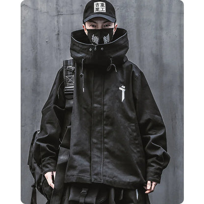 saferido Men Japanese Harajuku Sweatshirt Oversize Hoodie Long Cloak Hip Hop Gothic Outwear Streetwear Techwear Coat Tops Clothes