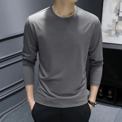 saferido Fashion O-Neck Solid Color Casual T-Shirts Mens Clothing 2024 Spring Summer New Loose Korean Pullovers Tops All-match Tee Shirt
