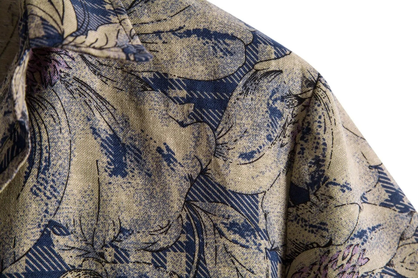 Mens Vintage Button Up Linen Shirts Slim Fit Short Sleeve Hawaiian Floral Shirt Men Casual Harajuku Streetwear Camisas Homme XXL