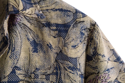 Mens Vintage Button Up Linen Shirts Slim Fit Short Sleeve Hawaiian Floral Shirt Men Casual Harajuku Streetwear Camisas Homme XXL