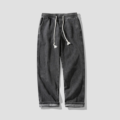 saferido Men'S Loose Jeans Korean Classic Straight Wide Legged Pants Fashion Jeans Street Hip Hop Pants Casual Work Pants