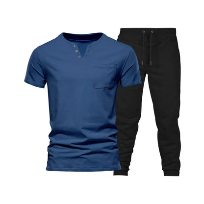 saferido  Spring/Summer New Foreign Trade Men's Wear Set Fashion Casual Sports Men's Two Piece Set
