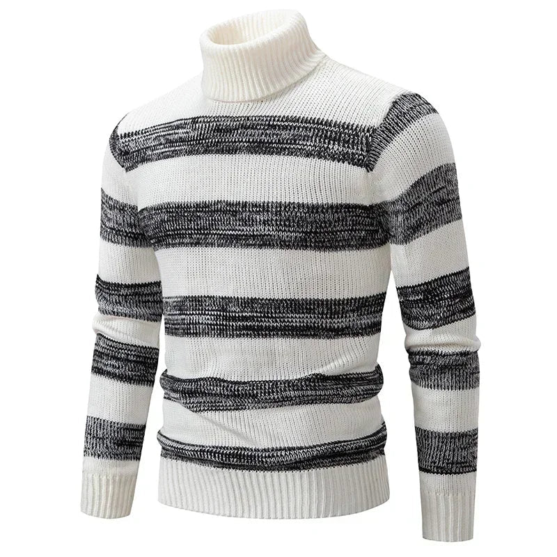 High Quality Men's New Autumn and Winter Casual Warm Neck Sweater Knit Pullover Warm Tops