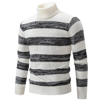 High Quality Men's New Autumn and Winter Casual Warm Neck Sweater Knit Pullover Warm Tops