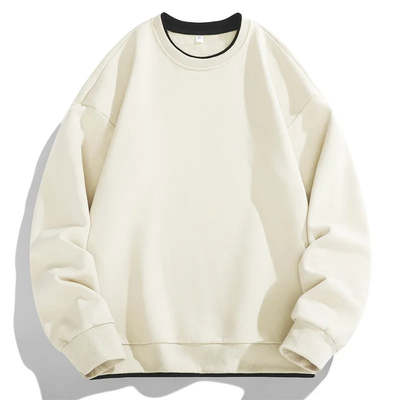 Men O-Neck Basic Hoodies Male Casual Loose Harajuku Hoodles Sweatshirts Long Sleeve Tops Solid Color Streetwear Pullovers