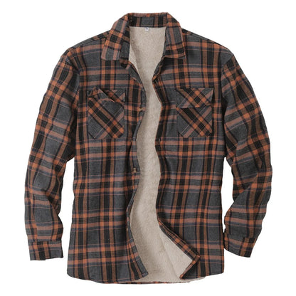 Shirts Quality Mens Plaid Flannel Thick Jacket Warm Quilted Lined Long Sleeve Autumn Winter Male Fashion Cotton Coat Pockets