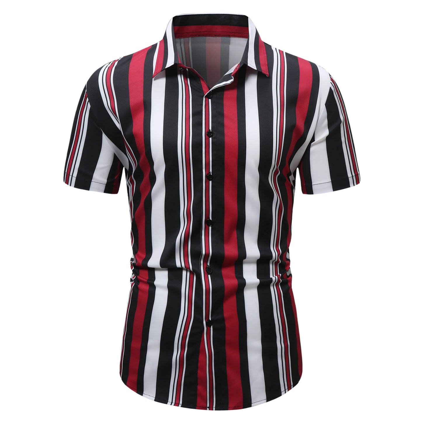 Brand Striped Shirt For Men Slim Cotton Breathable Fashion Short Sleeve High Quality Design Casual Shirt Male