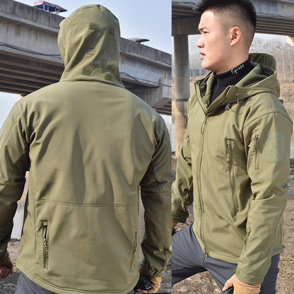 Hunting Jackets Soft Military Tactical Jacket Man Combat Waterproof Fleece Men Clothing Multicam Coat Windbreakers 5XL