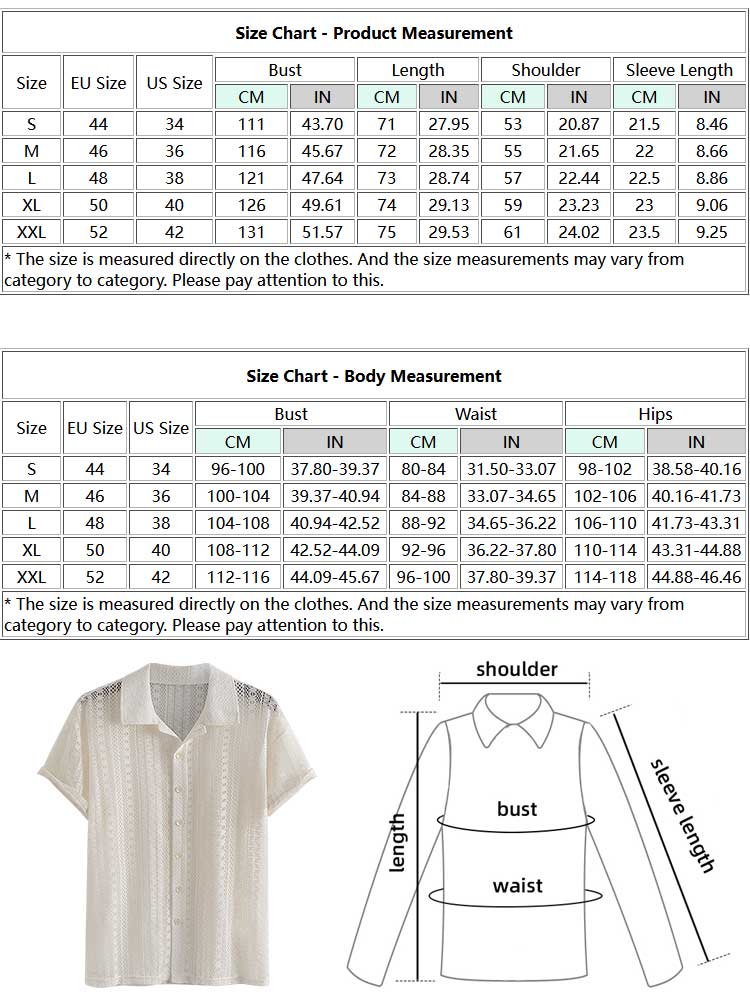 Cotton Sheer Openwork Shirts for Men Sexy Lace Short Sleeves Transparent Shirt Summer Solid Streetwear Tops