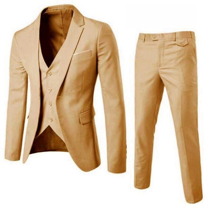 Men Blazers 3 Pieces Sets Business 2 Suits Vest Pants Blue Coats Wedding Formal Elegant Jackets Korean Luxury Free Shipping