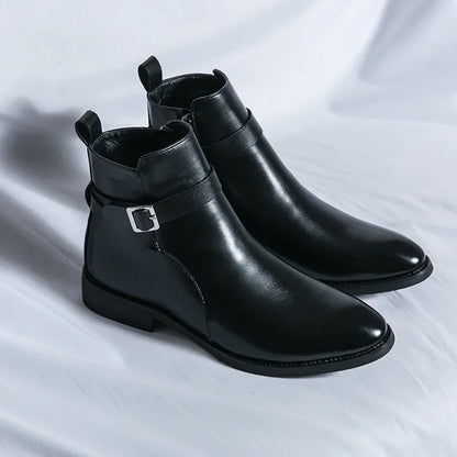 saferido Luxury brand leather shoes men's boots formal leather oxford shoes dress boots chelsea business ankle boots men 38-47