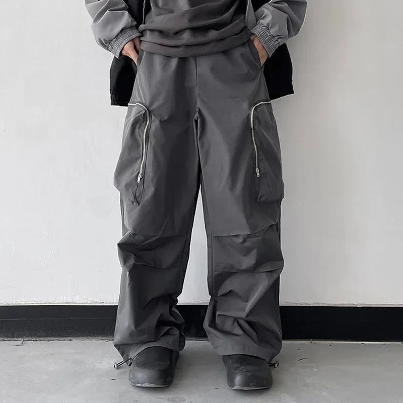saferido Baggy Black Oversize Men's Cargo Pants Japanese Streetwear Straight Trousers Male Vintage Loose Casual Pocket HipHop