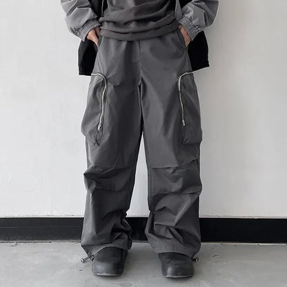 saferido Baggy Black Oversize Men's Cargo Pants Japanese Streetwear Straight Trousers Male Vintage Loose Casual Pocket HipHop