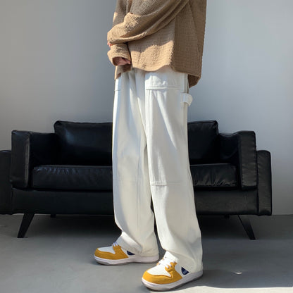 Blue White Black Baggy Jeans Men Fashion Casual Wide Leg Jeans Men Streetwear Loose Hip Hop Straight Denim Pants Mens Trousers