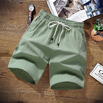 Cotton Linen Shorts Men's Summer Basic Short Men's Korean Slim Sweat Versatile Fashion Beach Shorts Men Free Shipping
