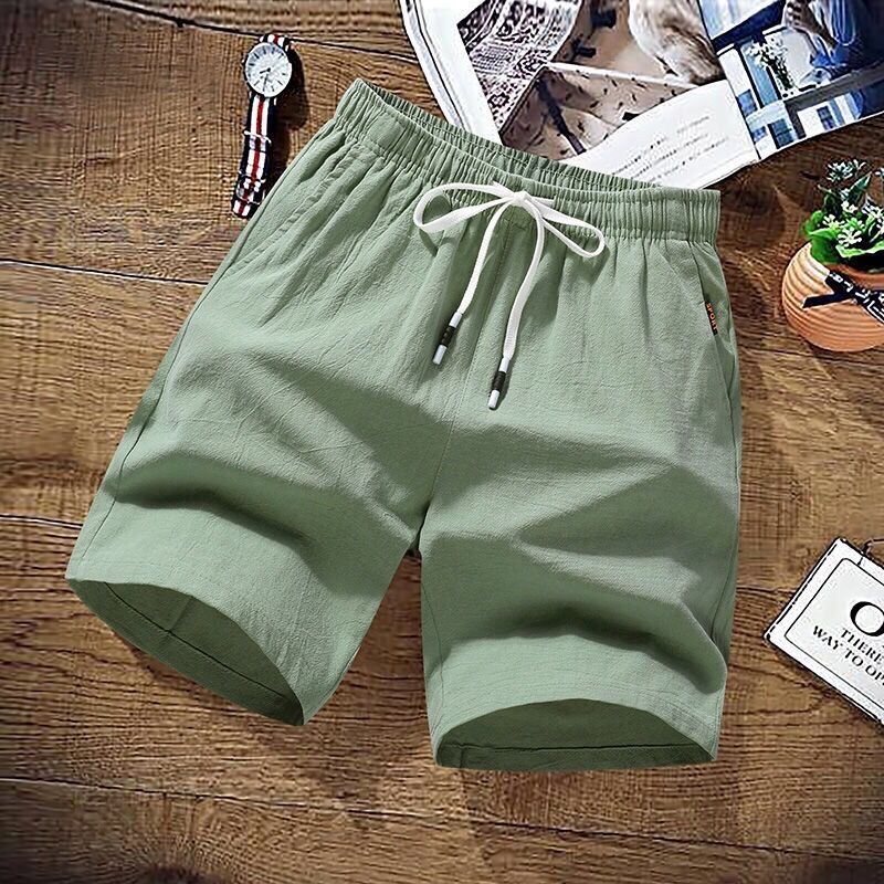 Cotton Linen Shorts Men's Summer Basic Short Men's Korean Slim Sweat Versatile Fashion Beach Shorts Men Free Shipping