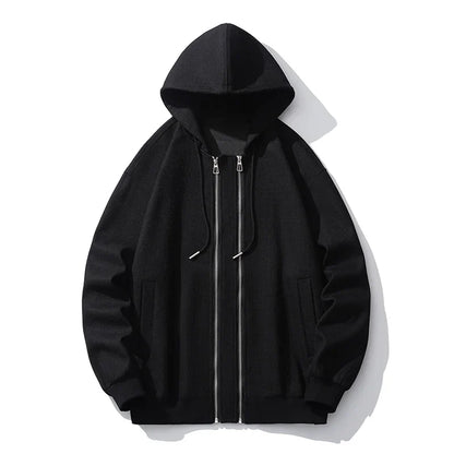 saferido Spring Autumn Youthful Vitality Hooded Hoodies Men Solid Loose Cardigan Sweatshirt Coat Fashion Couple Casual Hoodies Streetwear