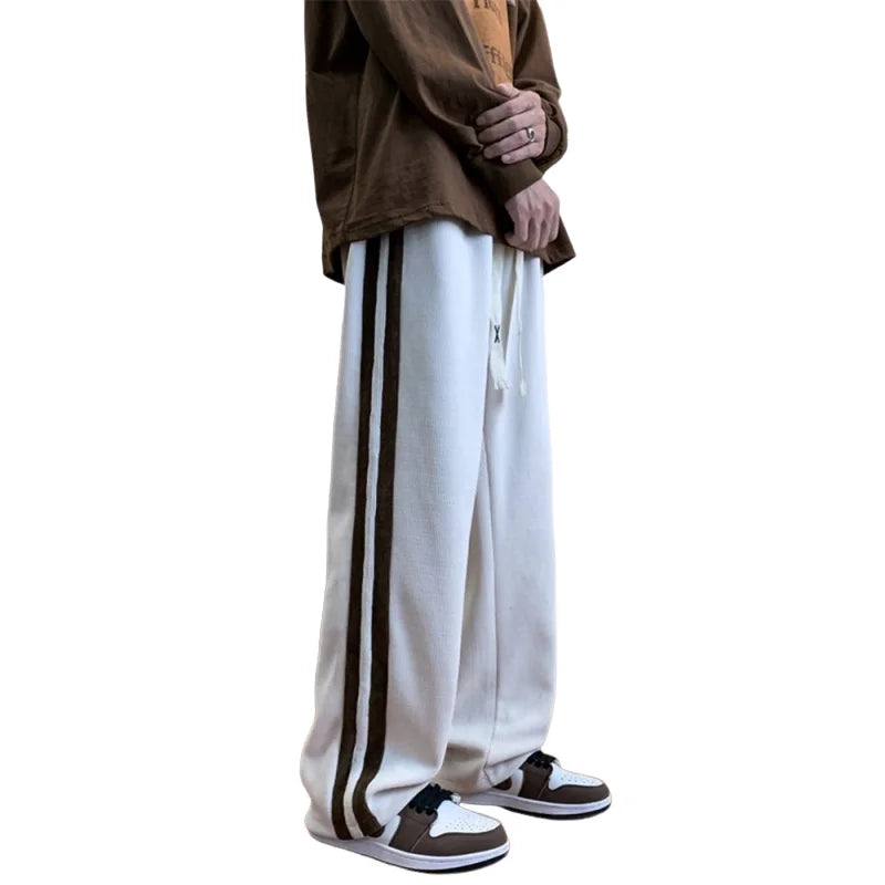 saferido New Corduroy Men's Spring And Autumn High Street Ins Trend Versatile Straight Loose Trendy Brand Drape Casual Trousers For Men